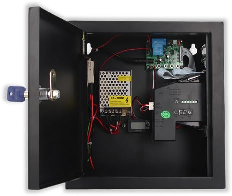 CUTULAMO Caja de Temporizador de Control Que Funciona con Monedas, Fácil de Operar Caja de Control de Temporizador Duradera 10a Enchufe de la UE 110-220V Tiempo Acumulativo Ampliamente Utilizado