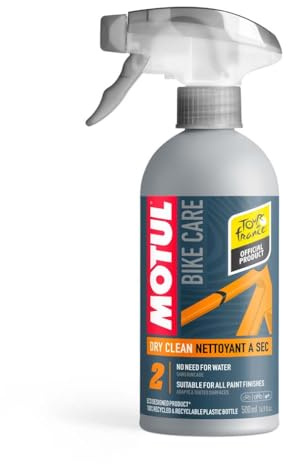 Motul Spray Limpiador en Seco para Bicicletas de Carretera, Sin aclarado, Todas las Superficies, Incluso Carbono, Secado Rápido, Sin Disolventes ni Silicona, Sin COV, Bike Care Dry Clean Road, 500 ml