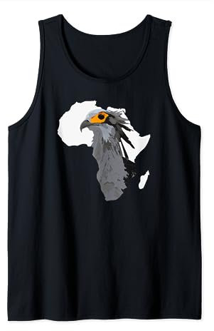 Afrika Afrikanische Karte Sekretär Vogel Schütze Serpentarius Tank Top
