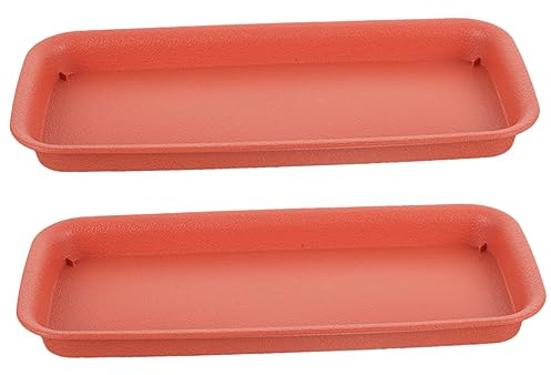 Sosoport Soucoupe Rectangulaire Plastique pour Pot de Fleurs, Lot de 2 | Rouge, pour Pot de Plante, Usage Intérieur, Limite la Terre Qui Tombe, Forme Plate