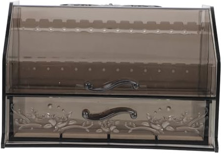 PACKOVE Aufbewahrungsbox für Schmuck Glas-Container Schmuck Vitrine Schmucketui für den Haushalt Kosmetikbehälter aus Acryl staubdicht Aufbewahrungskiste Schminkständer Schmuckkästchen