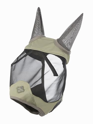 LeMieux Horse Visor-Tek Half Fly Mask with Soft Bamboo Lining - UV Protective & Breathable Mesh - Fern - Large