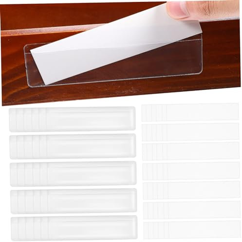 SEWACC 50 Stück Etikettenbeutel Aus Papier Transparente Hüllen Etikettenschutz Transparente Etikettenhalter Selbstklebende Karteikartentaschen Etikettenbeutel Kunststoffetiketten