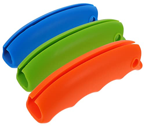 Garneck Grocery Bag Carrier Handles 3 Pack Silicone Grocery Bag Holder for Carrying Heavy Shopping Bags Soft Handheld Carrier for Reusable Bags Shopping Family Use