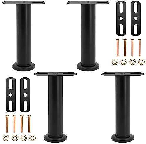 YNHJQP 4 höhenverstellbare Bettfüße, 12–18 cm, Schwarz