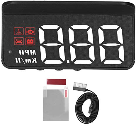 Aramox Head Up Display OBD2 HUD Vindruteprojektor, Multifunktionsmätare med Larm och Trötthetspåminnelse, High-Definition Display