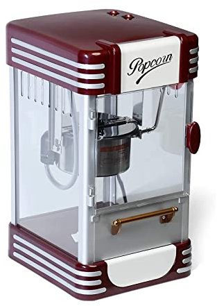 UQACHG Machine à Pop-Corn Machine à Pop-Corn rétro-60 litres/Heure, 200 g/10 Minutes, marmite en INOX, Pop-Corn salé-Apparence dans Les années 50, Machine à Pop-Corn Professionnelle, Machine