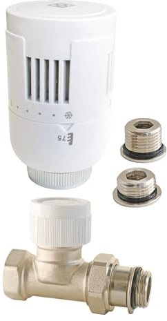 SOMATHERM FOR YOU, 601522108, Rubinetto termostatico T303 diritto universale 3/8 (12x17) o 1/2 (15x21), Compatibile con tutte le teste termostatiche standard M30x1,5 sul mercato