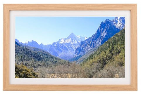 Frameo 15,6 Zoll Großer Digitaler Bilderrahmen, WiFi Elektronischer Intelligenter Digitaler Bilderrahmen 16 GB 1920 * 1080 IPS-Touchscreen, an der Wand Montierbar, Automatische
