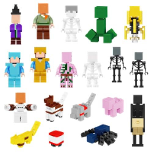 CEWROM Mini Figuren Miner Gamer Tortenfiguren Set, 16 Stück Mini Spielzeug Figuren, Cupcake Deko Videospiel Figur Geschenk für Jungen Kinder Spielfans, Spielzeugmodell Geburtstags Geschenk Kinder