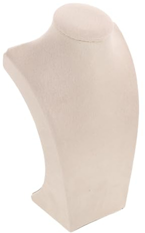 Ciieeo Soporte De Exhibición Busto Joyería Beige Para Collares y Colgantes Con Cuello Maniquí Realista Para Retail y Decoración