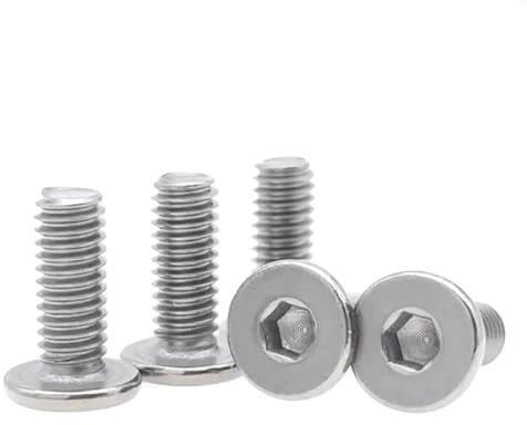 M3/M4 titanio hexagonal cabeza redonda grande ultrafina máquina perno cabeza plana tornillo 10 piezas, 10 piezas, M3x12mm