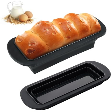 Plumcake Mould Silikon Fällbar Brödform Non-Stick Toast Silikon Mögelbricka Lämplig För Att Göra Bananbrödbakningstårta 27,8 x 12,4 x 6,5 cm (svart)