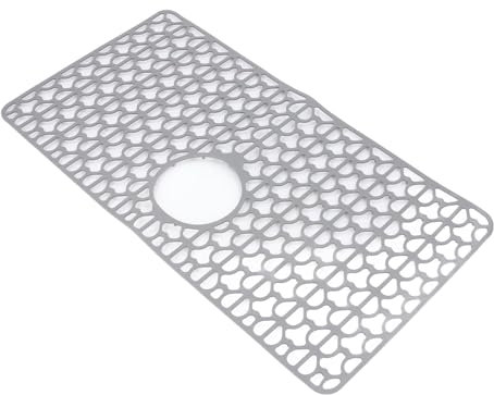 Kitchen Sink Mat, Reusable Silicone Sink Grate with Strong Protector Multifunction for Countertop (Gray)