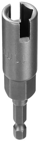 QUARKZMAN Llave de Tuerca Ala H11 de 11 Mm Métrica 6 Puntos Socket 1/4 Vástago Hexagonal Ranura Profunda para Tuerca de Ala Barrena de Tuerca de Mariposa de Acero Cr-V Llave de Impacto