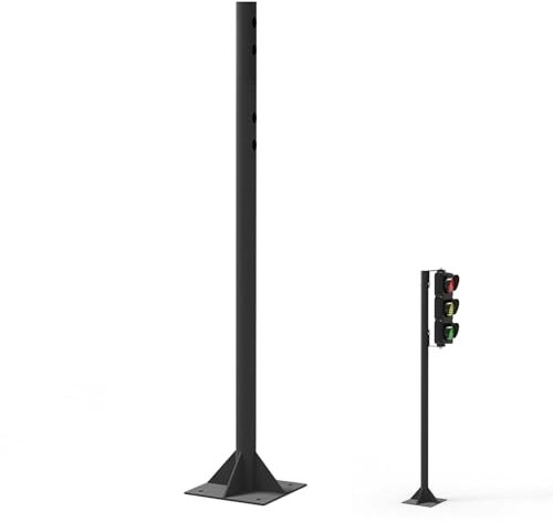 FQMYLTYN Poteau de Feu de Circulation de 1,5 M/2 M de Haut, Support de Feux Rouges et Verts, Support de Feu D'avertissement, Colonne de Feu de Signalisation avec Vis D'expansion(1.5m/59in/5ft)
