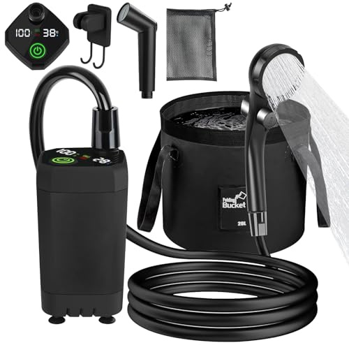Douche de camping portable, douche de camping portable, 6000 mAh, douche de camping portable, douche de camping avec rechargeable pour le jardin, le lavage de voiture, la plage, les voyages, choix