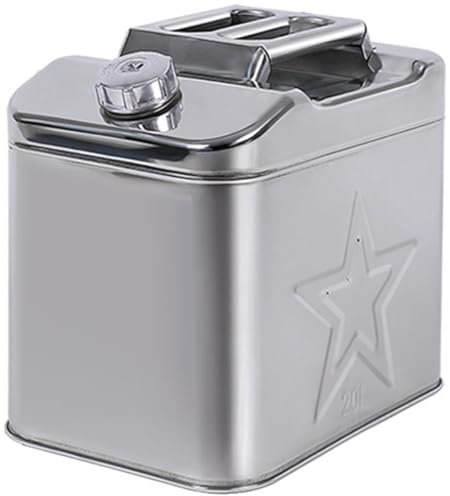 Tanica per gas in acciaio inox 304 con beccuccio per carburante, 5/10/20 l, contenitore per carburante a prova di perdite, per benzina, diesel, olio commestibile, design resistente e antiruggine, 20 l