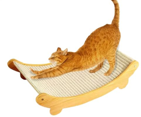 Silla de sisal para gatos, sofá con tabla de rascar para gatos, cama de descanso para arañazos, silla de descanso de madera, hecha de sisal, resistente al desgaste