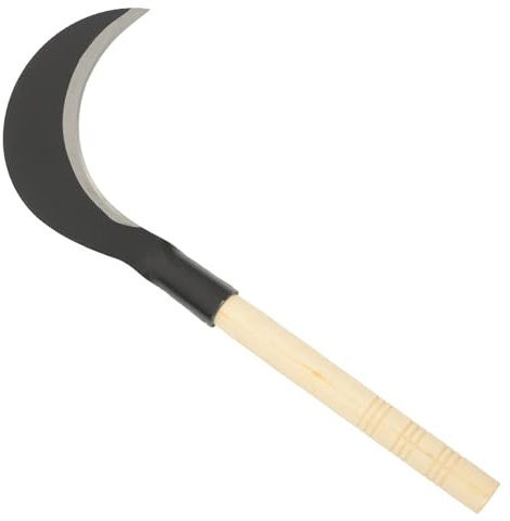 UKCOCO Handliche Handsichel Aus Manganstahl Mit Langem Griff Für Gartenarbeit Und Unkrautjäten Robustes Metall Präzise Ausbalanciert Für Gartengras Und Kultivierung