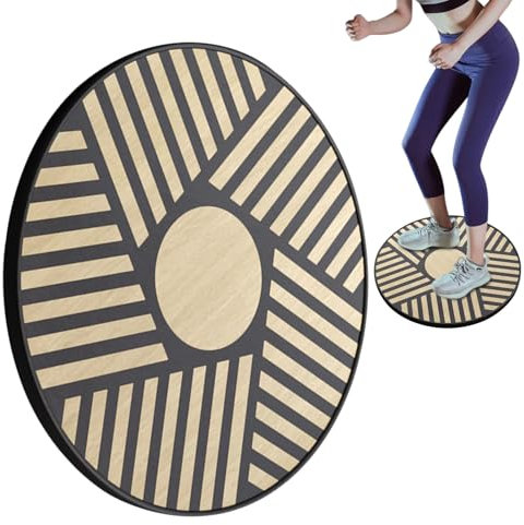 Wackel Balance Board, Holz Balance Board Mit Stärkung Der Rumpfmuskulatur, Antirutsch Trainingsgerät Für Stabilität, Sportler, Erwachsene & Senioren