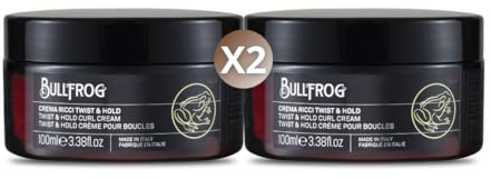 Bullfrog Lockencreme Twist & Hold 2x100ml – Für Lockiges oder Welliges Haar – Definierter, Natürlicher Look – Elastisch & Formgebend – Verleiht Definition und Geschmeidigkeit – Würzige & Zitrusnoten