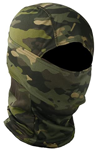 Balaclava Ski Mask, Motorcycle UV Protector Scarf, Summer Cooling Neck Gaiter for Men/Women Fan Lightweight Breathable Camo Hood Military Army Hat Head Full Face Neck Cover