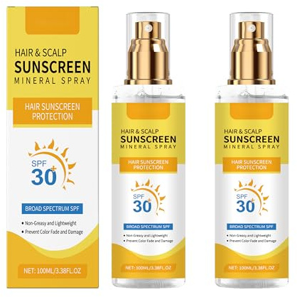 Haar und Kopfhautschutz Spray LSF 30,Kopfhautschutzspray Sonnenschutz,Hoher Schutz UVA und UVB für Kopfhaut und Scheitel,Premium Mineralischer Sonnenschutzspray für Kopfhaut (2)