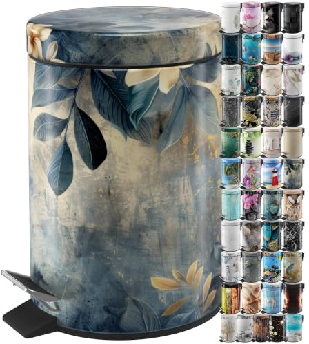 Sanilo Poubelle de Salle de Bain 3L avec système d’abaissement automatique, Nombreuses nouvelles Poubelles à Cosmétiques au choix, Poubelle avec seau intérieur (Lilybud)