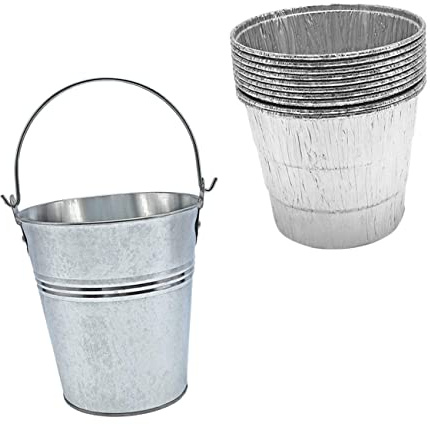 UPKOCH 10pezzi Secchio per Raccolta Grasso Barbecue Barile Olio BBQ Rivestimento Facile Pulizia Supporto Esterno Portatile