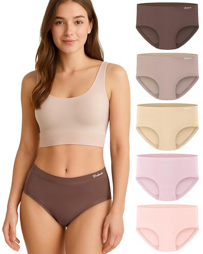 Gladbecke Culotte Femme Bambou Doux - 94% Bambou & 6% Élasthanne, Plat Confortable Stretch Slips, Lot de 5