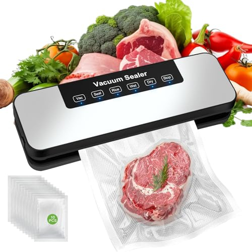 Yeecka Machine sous vide alimentaire, Appareils de mise sous vide avec Mode Sec et Humide, Machine sous vide Compacte multifonctionnelle, Vacuum Sealer avec sac sous vide