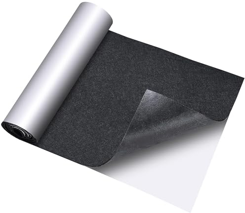 TORVEN Feltro Adesivo a Metro Nero – Feltro Autoadesivo Spesso 30/40/50/60 cm, Flessibile & Antiscivolo & Fonoassorbente, Nastro per Mobili, Cassetti, Camper, Fai da Te (40 × 150 cm)