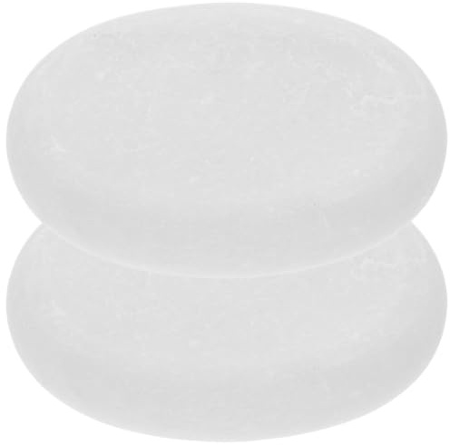 Mikikit 2 Piedras de Masaje de Mármol, Blanco | Uso con aceites, terapia frío calor, relajación muscular profunda, bienestar, spa en casa, superficie suave