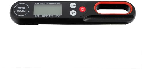 LOLIPPYY Termometro Elettronico da Cucina Pieghevole per Barbecue e Carne Quadrante Grande e Retroilluminazione, Strumento Preciso per Cottura e Grigliate, Accessorio Cucina Sicuro