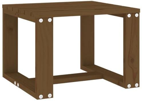 KGHFDVB Garten-Beistelltisch aus massivem Kiefernholz, 40x38x28,5 cm, Outdoor Holztisch mit Latten-Design für Terrasse und Balkon