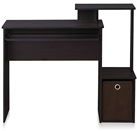 Furinno Econ Scrivania per Computer, Legno ingegnerizzato, Marrone (Dark Walnut), 100.1 (W) x 86.6 (H) x 39.9 (D) cm