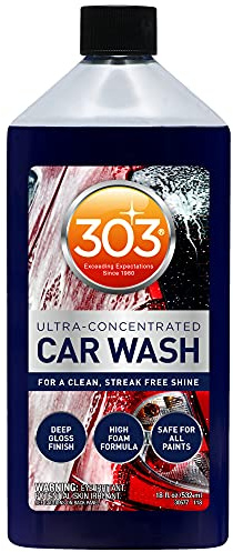 303 Products Car Wash with Wash Mitt - High Foam Formula - Ultra Concentrated Formula - Deep Gloss Finish - for A Clean Streak-Free Shine - Safe for All Paints - Bubble Gum Scent, 18 fl. oz. (30577)