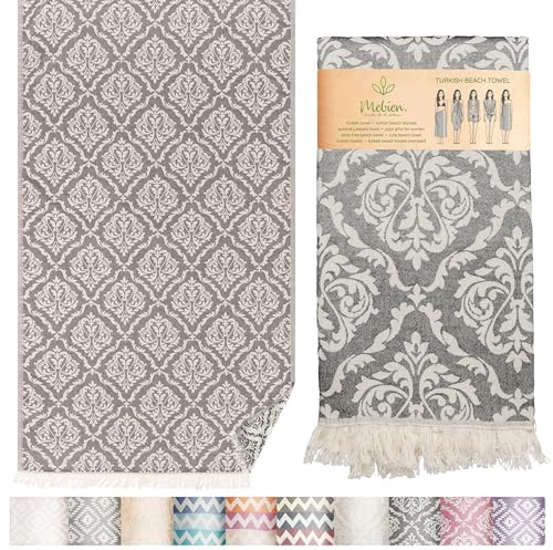 Mebien Toalla de baño turca de playa Peshtemal Manta, ligera, de algodón prelavado, color negro, 88,9 x 170,2 cm