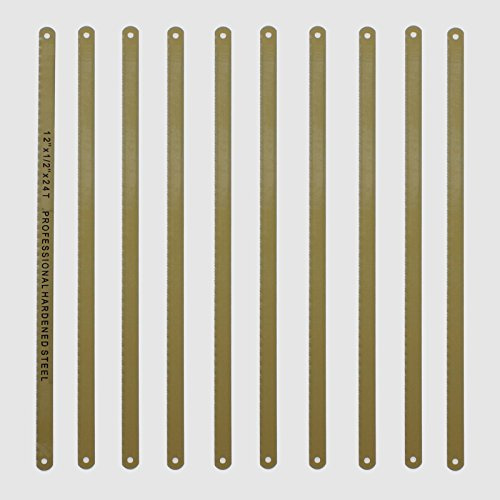 Höfftech 10x Metallsägeblatt 300mm Handbügelsägeblätter Eisensägeblätter aus gehärtetem Stahl für Metall, Kunststoff oder Stahl, 24 ZpZ, 12mm Breite