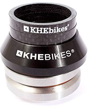 KHE BMX Steuersatz integriert 1 1/8 Zoll 78 g Industrielager Schwarz | Integriert, Industrielager, nur 78 g, 7005 Aluminium, 41,8 mm x 45° x 45°, Top Cup 13 mm
