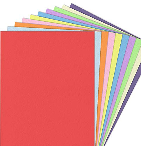 100 Hojas, A4 120 g/m² Papel de Colores Folios - 10 Colores