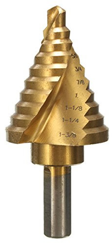 TuToy 1/4 Zoll Bis 1-3/8 Zoll Titanbeschichteter Stufenbohrer 9 Mm Runder Schaft