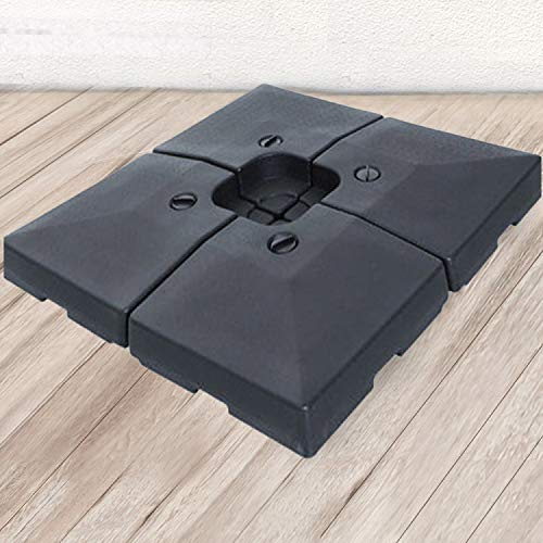 CONCEPT USINE Lot de 4 Dalles de Lestage Parasol Noir 23L HDPE