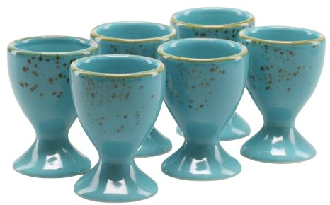 CreaTable, 33024, Serie NATURE COLLECTION, 6-teiliges Eierbecherset aus Steinzeug, spülmaschinen- und mikrowellengeeignet, Qualitätsproduktion