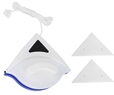 Magnetic Window Cleaner for Single Glazed Windows 3-8mm, Double Sided Triangular Cleaning Tool with Strong Magnet and Safety Rope