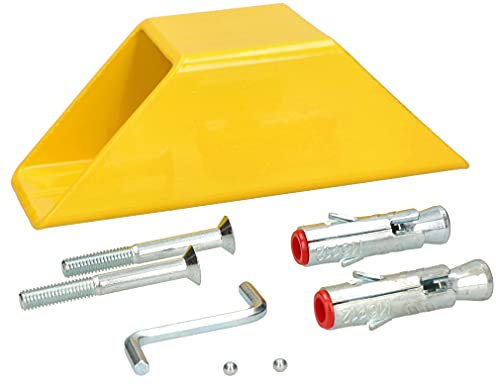 KOTARBAU® Anclaje antirrobo de Alta Seguridad, Anclaje para Cadena o candado, Anclaje de Suelo para bicis o Motos, Anclaje de Pared, 2 Puntos de fijación, Anclaje para Bicicletas o Motos, Amarillo