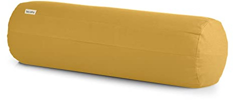 basaho Yoga Bolster Yogarolle | Bio-Baumwolle | Buchweizenschalen | Abnehmbarer und waschbarer Bezug | Yoga Rolle Yogakissen