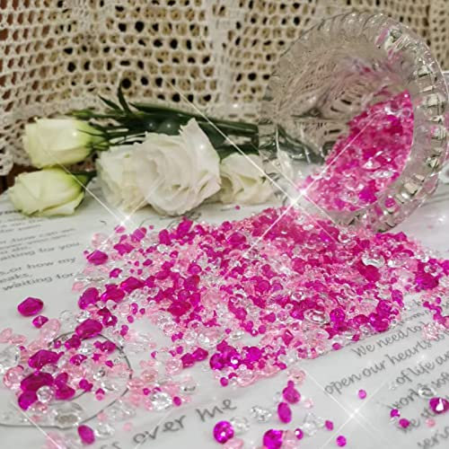 4200 Stück Diamanten Deko, Funkelnde Glassteine, 3 Farben Mix Kleine Steinchen für die Deko