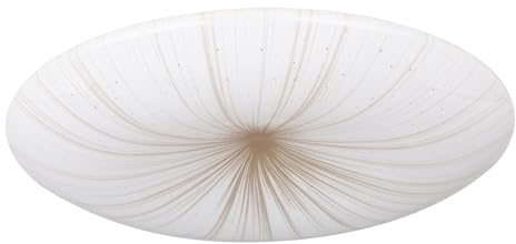 Eglo lámpara LED de techo Nieves 1, Ø 31 cm, luminaria cielo estrellado | con efecto cristal, iluminador de pasillo de metal y plástico en blanco y dorado, luz para dormitorio, blanco cálido